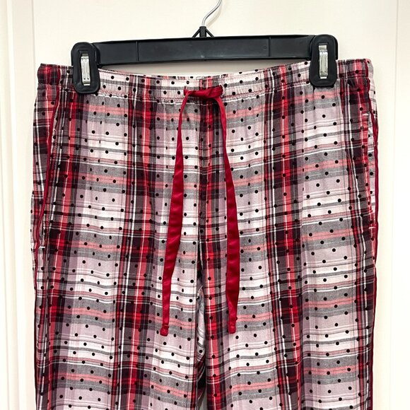 Victoria's Secret Pajama Lounge Pants Lightweight Flannel Plaid Swiss Dot XS - Picture 2 of 6